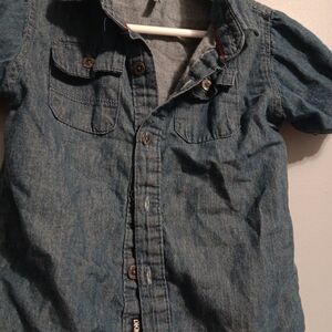 DKNY Blue Casual Button Down Shirt For Baby